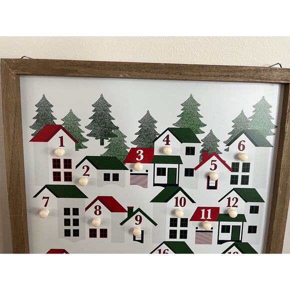 10 x 13 Vintage Advent Calendar - Rustic Count Down To Christmas Sign - Picture 3 of 6